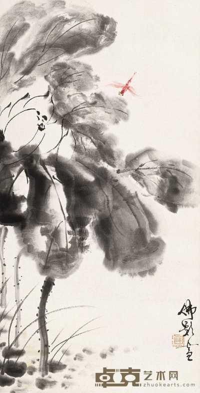 薛佛影 荷 轴 50×26cm